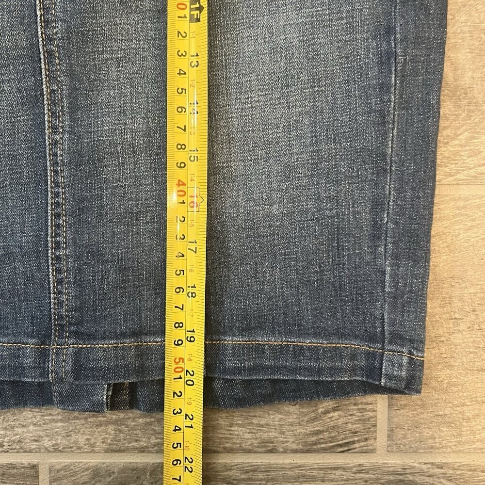 Liverpool Womens Straight Pencil Denim Skirt Size 2/26 Blue Flat Stretch Pockets - Picture 6 of 8
